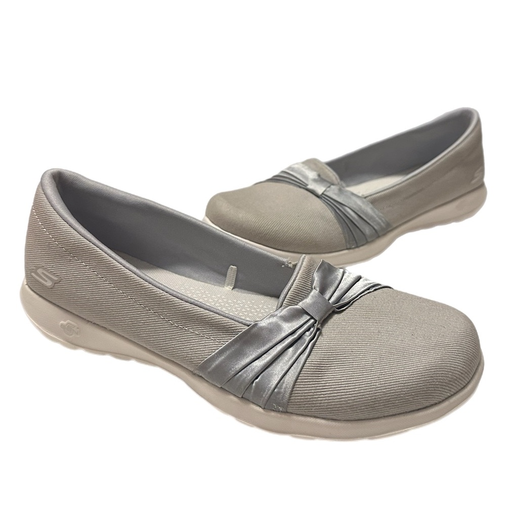 Skechers Women's Go Walk Lite Amora Light Gray Flat